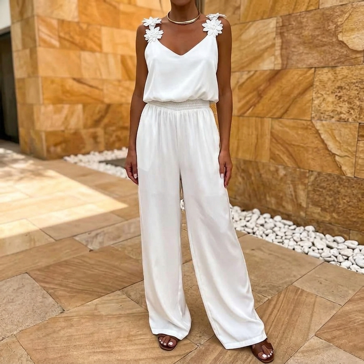 Floral Strap Wide Leg Jumpsuit for Women