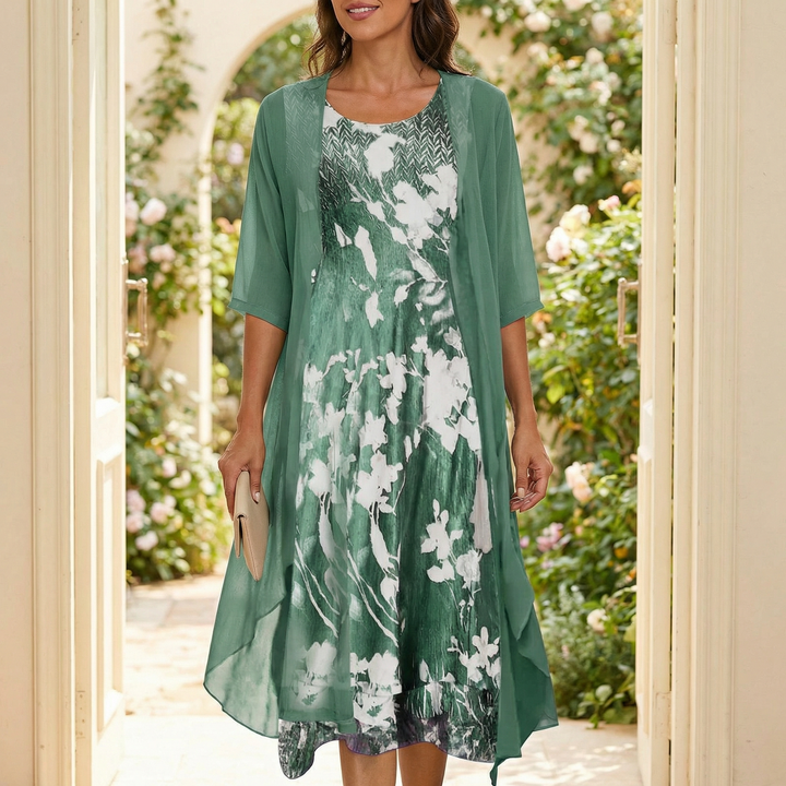 Floressa™ – Floral Two Piece Dress Set