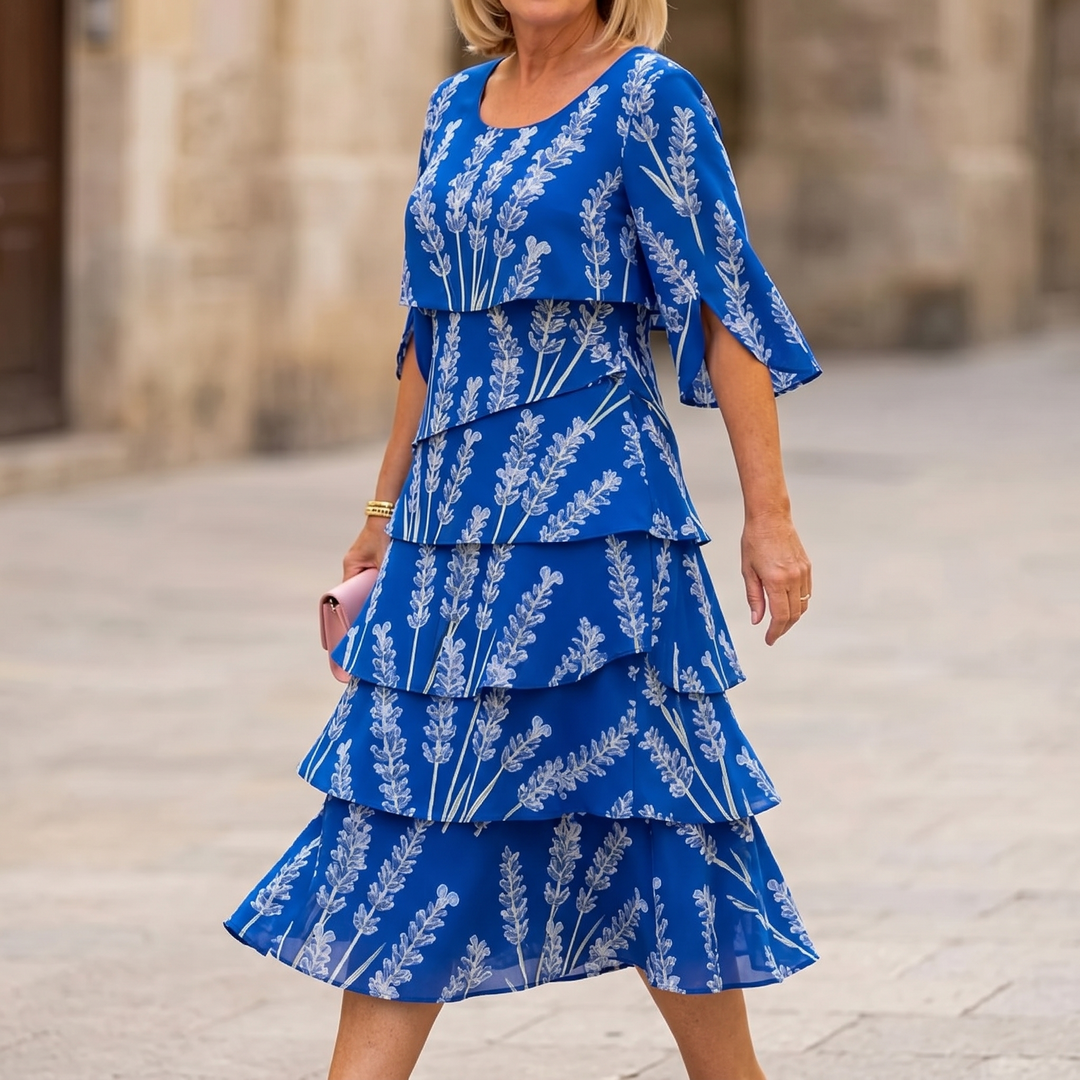 Vestido midi floral con mangas acampanadas - Vestido para invitada de boda
