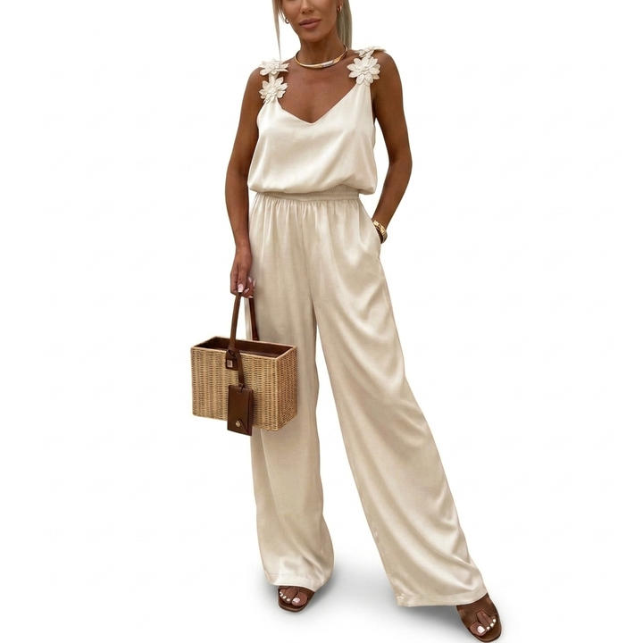 Floral Strap Wide Leg Jumpsuit for Women