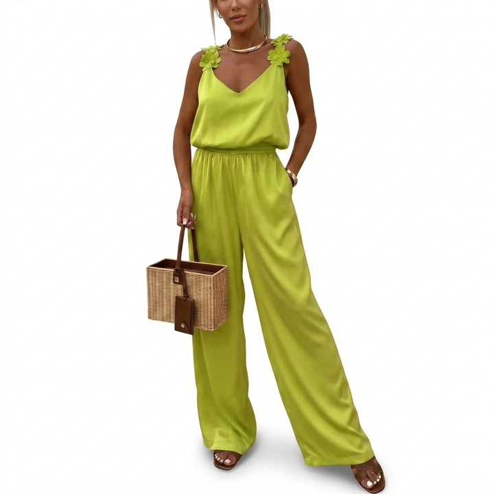 Floral Strap Wide Leg Jumpsuit for Women