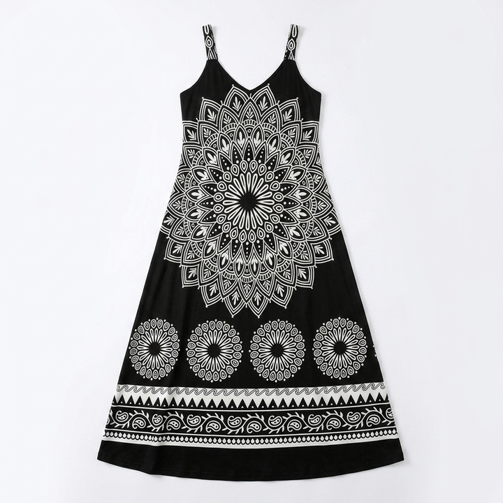 Bohemian Maxi Dress with Mandala Print for Women
