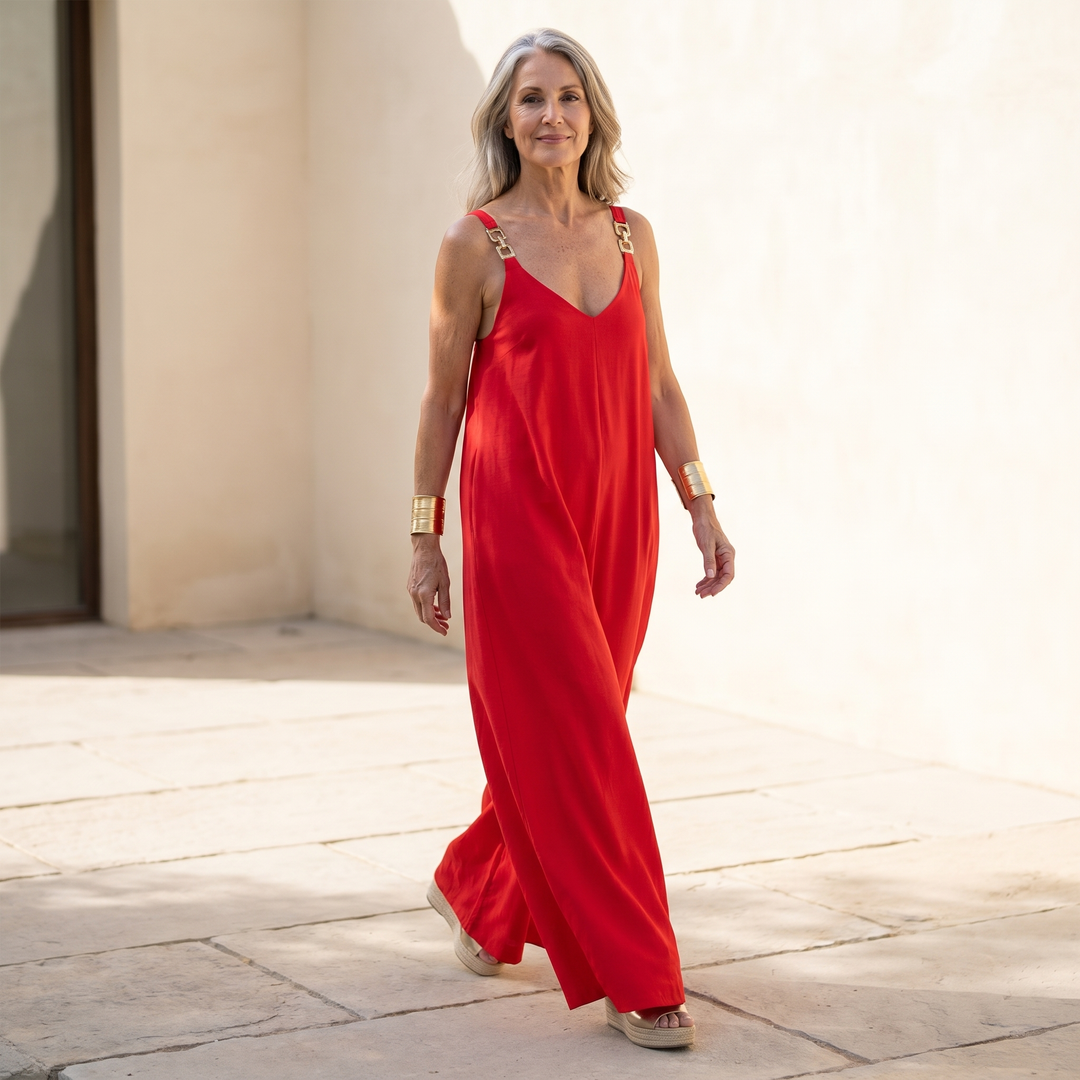 Wide Leg Jumpsuit for Women - Casual Comfortable Style