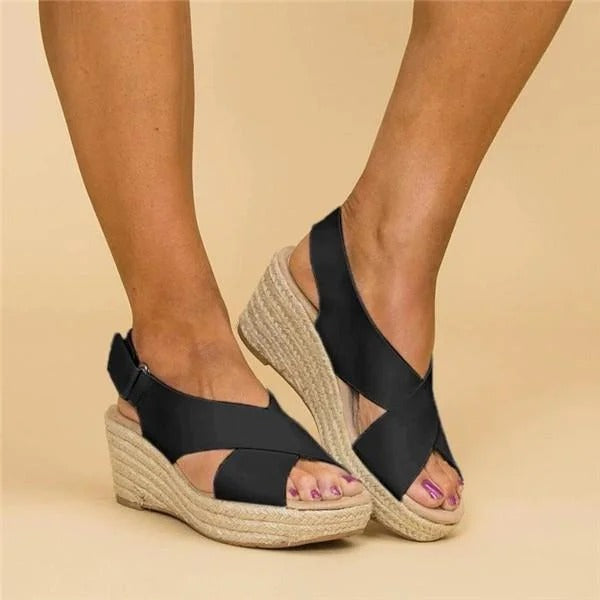Paloma | Dámské espadrilky na klínku s překříženými pásky