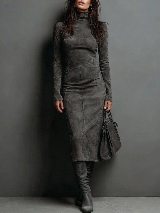 Lunori™ | Vestido Midi de Gamuza Frosina