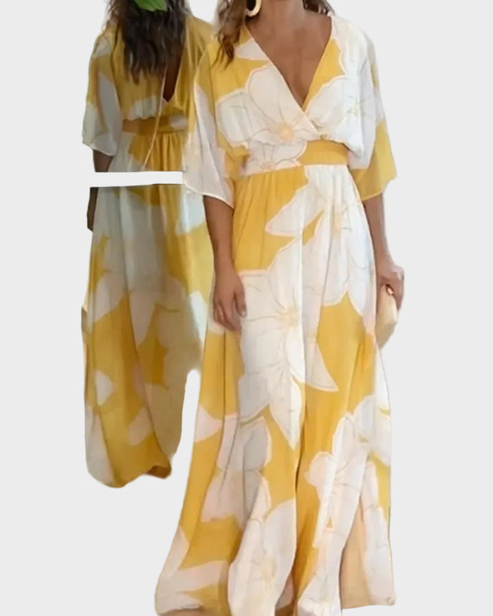 Daisy | Elegantní květinové midi šaty s motivem harmonie