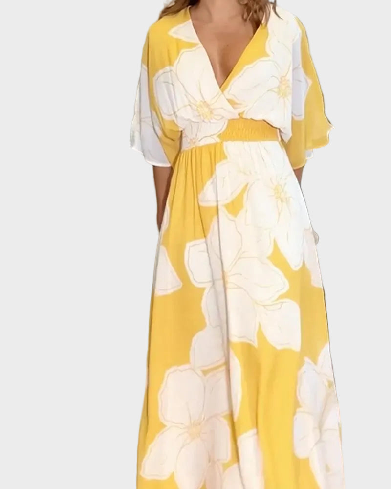 Daisy | Elegantní květinové midi šaty s motivem harmonie