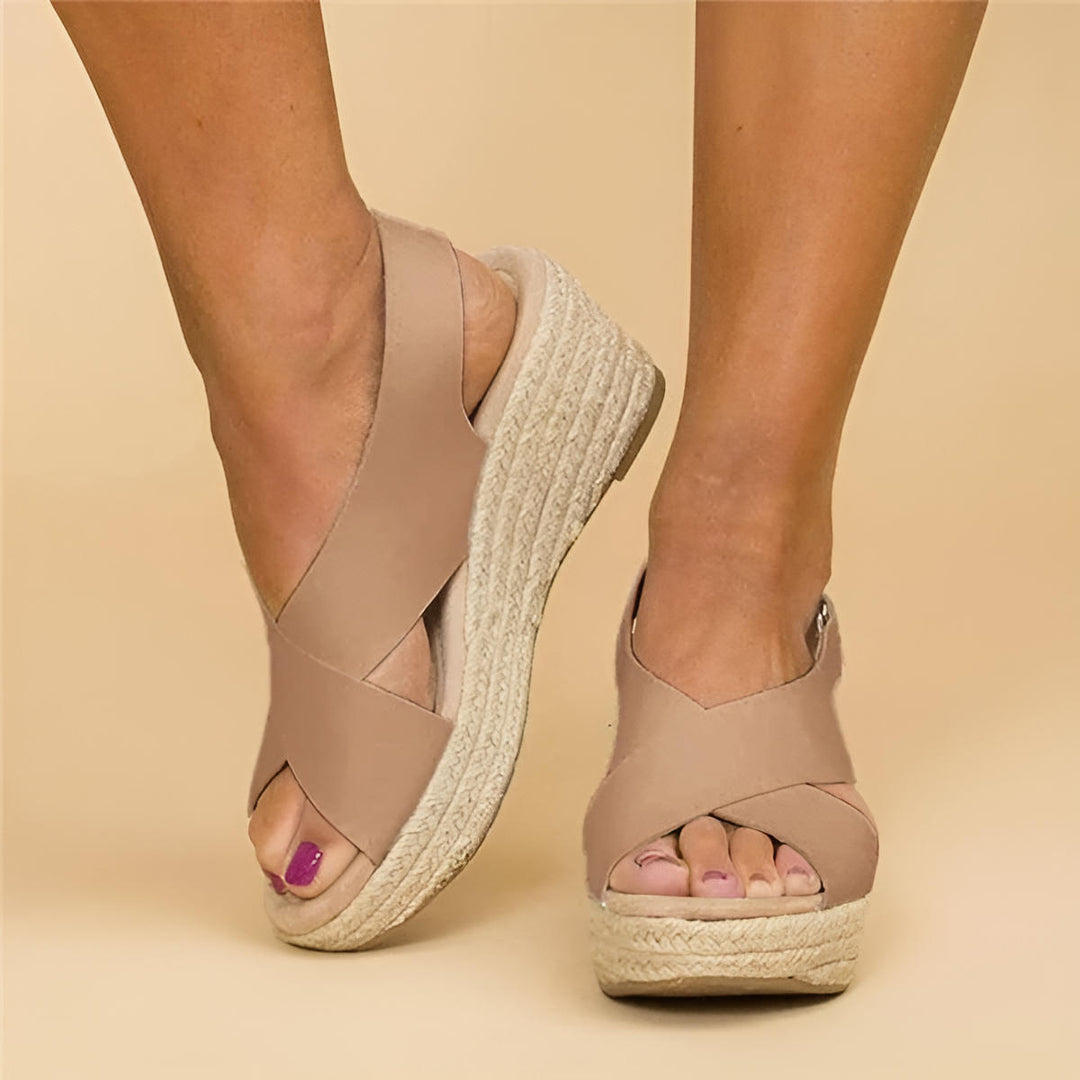Paloma | Dámské espadrilky na klínku s překříženými pásky