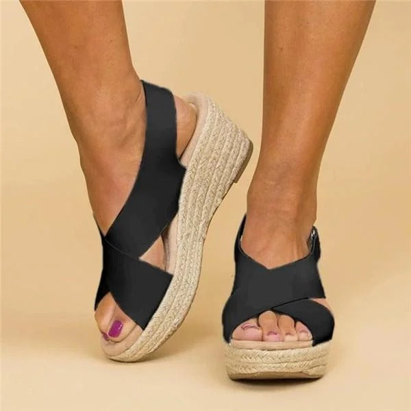 Paloma | Dámské espadrilky na klínku s překříženými pásky