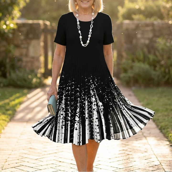 Vivara™ – Pleated Gradient Print Dress