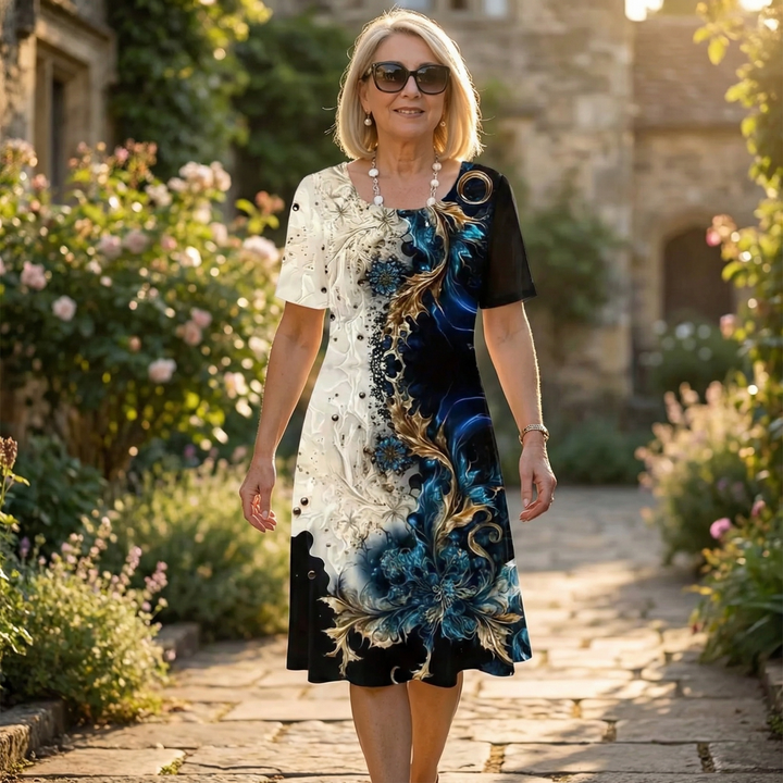 Floral A-Line Summer Dress with Pockets for Women