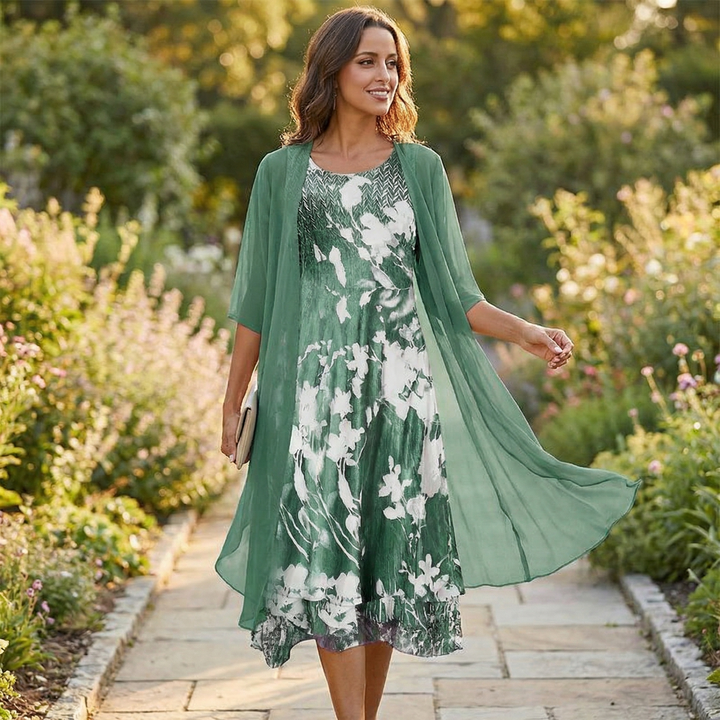 Floressa™ – Floral Two Piece Dress Set