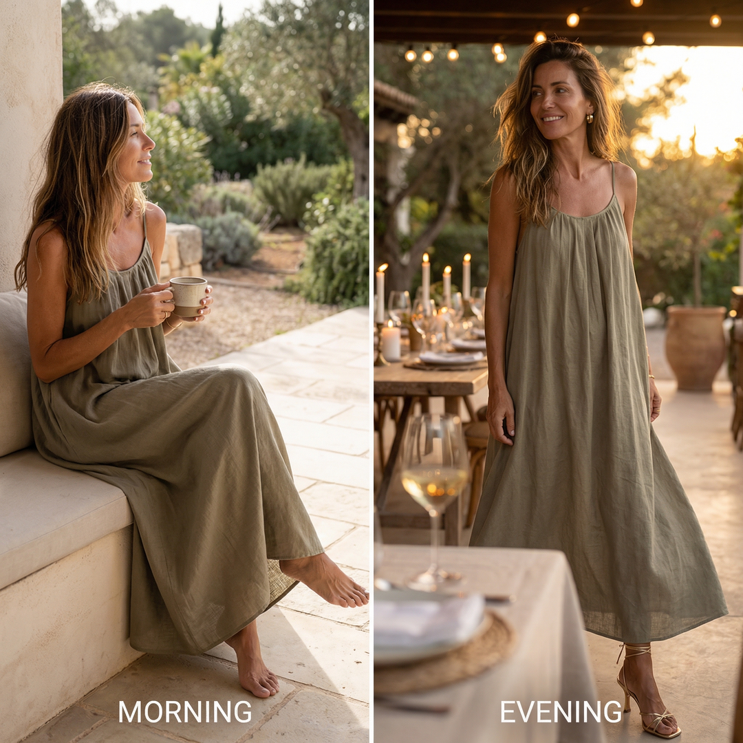 Vestido maxi de verano Soleia™ con espalda abierta y fluido