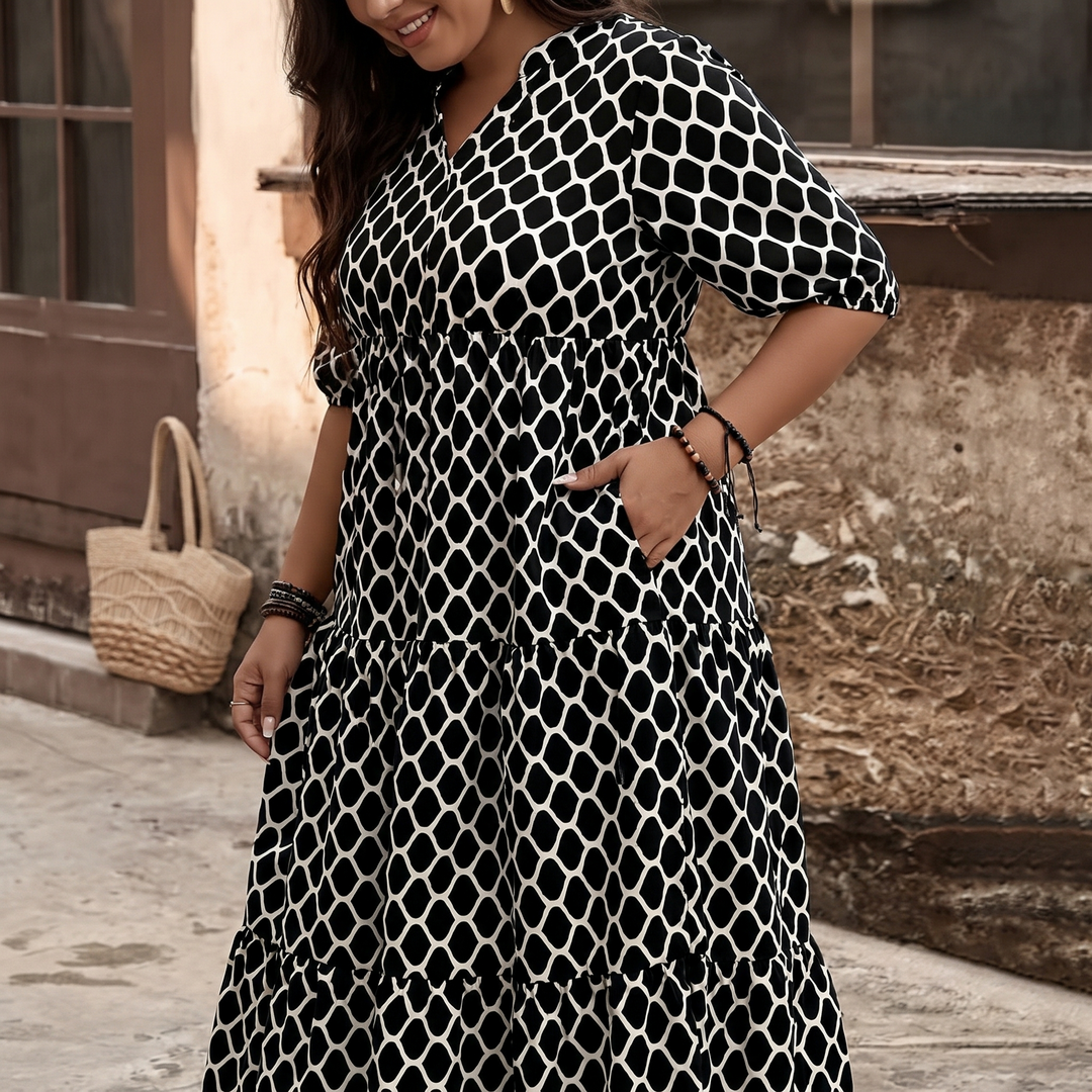 Maxi Dress with Pockets - Smocked Waist Tiered Skirt