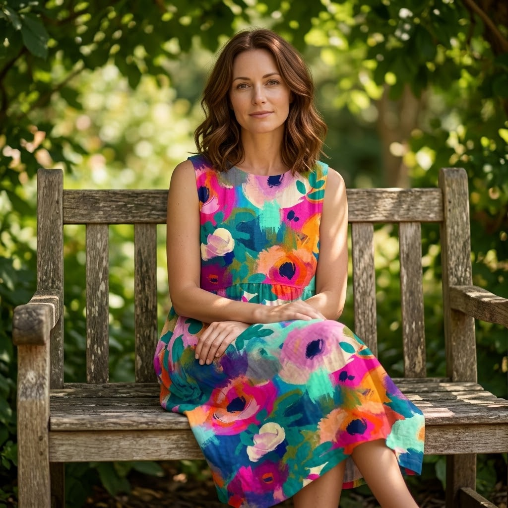 Florenza™ – Painterly Floral Midi Dress
