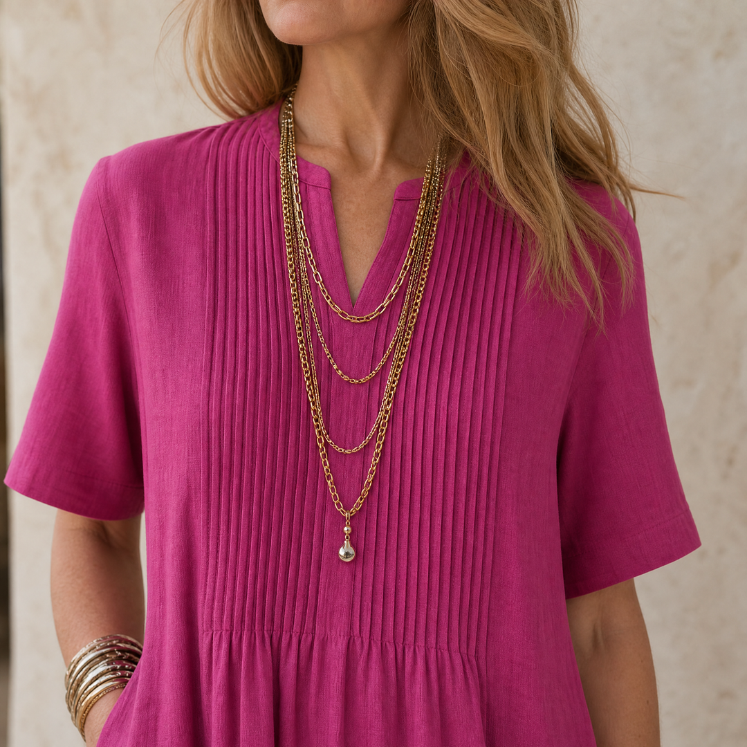 Cotton Maxi Dress with Pockets - Effortless A-Line Silhouette