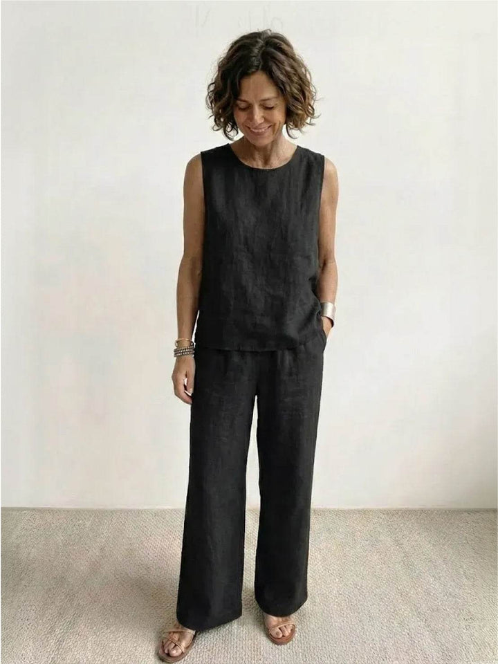 Olivia | Completo donna con canotta senza maniche e pantaloni a gamba larga