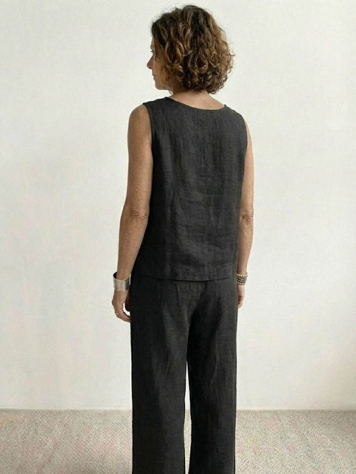 Olivia | Completo donna con canotta senza maniche e pantaloni a gamba larga