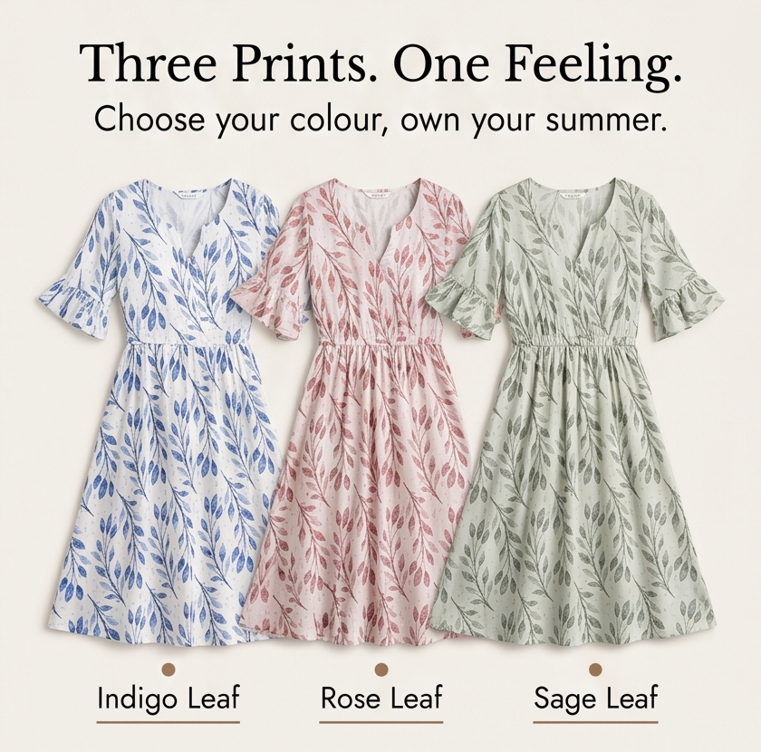 Midi Dress with Flutter Sleeves and Smocked Waist for Women