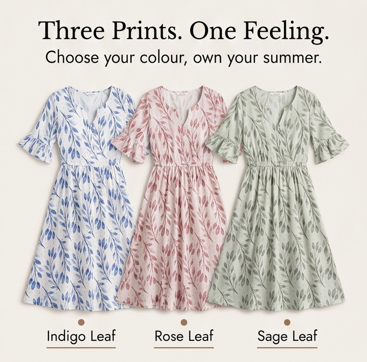 Midi Dress with Flutter Sleeves and Smocked Waist for Women