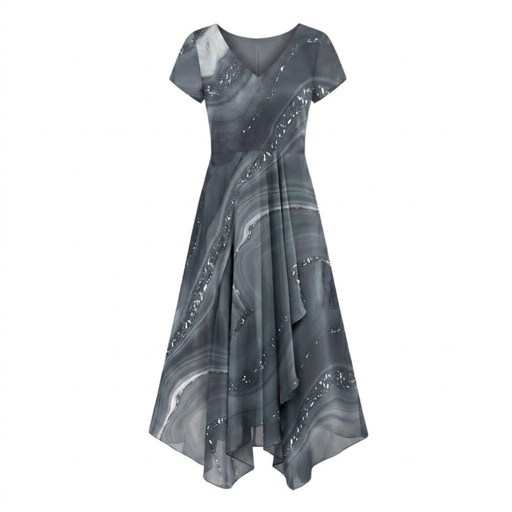 Chiffon Midi Dress - V-Neck Wedding Guest Dress