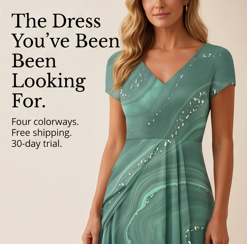 Chiffon Midi Dress - V-Neck Wedding Guest Dress