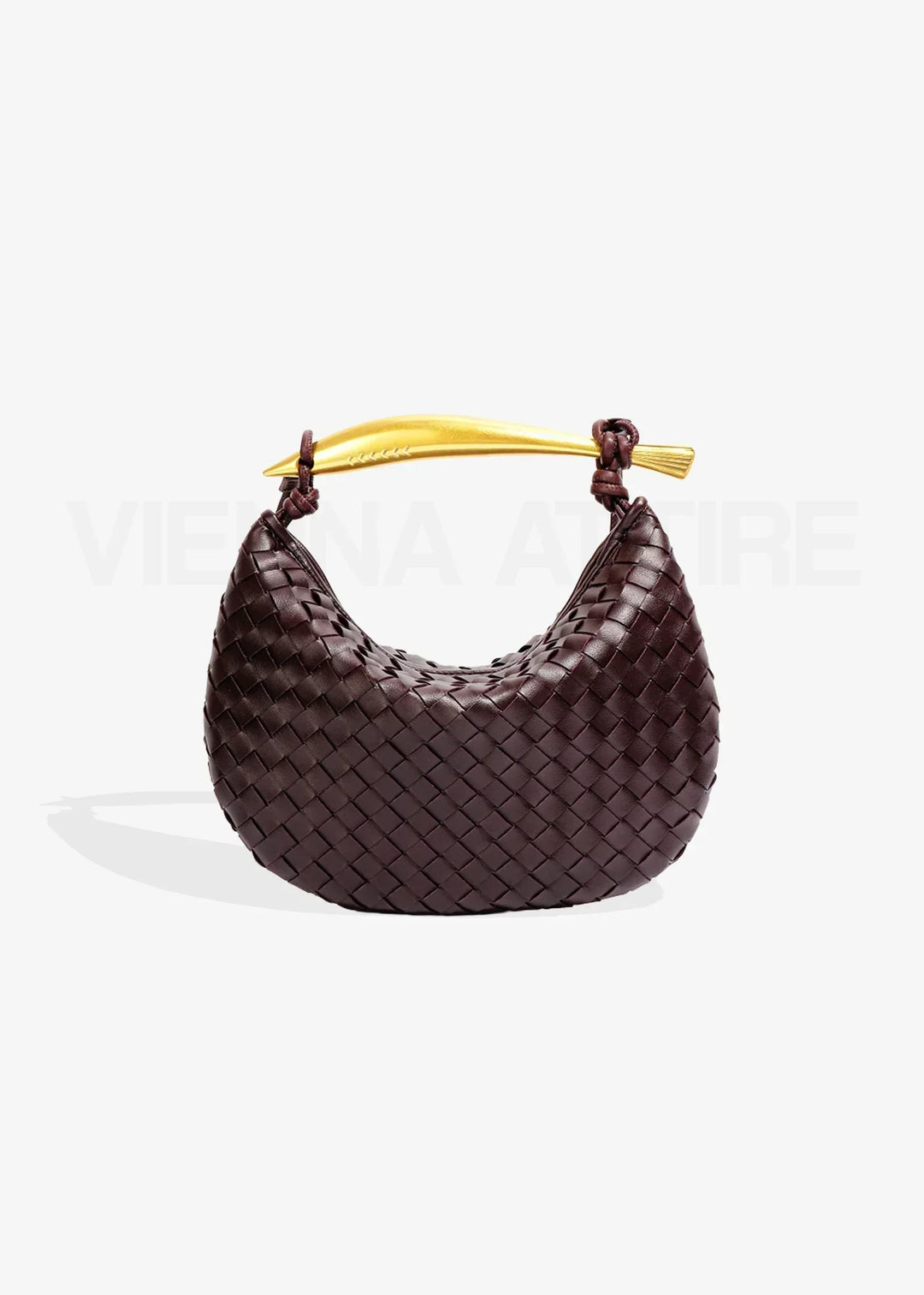Alexandra – Sac à motif tissé avec poignée dorée