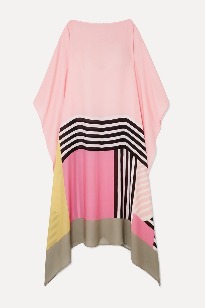 Aria | Vestido Caftán para Mujer con Estampado Geométrico y Mangas Murciélago, Vestido Largo
