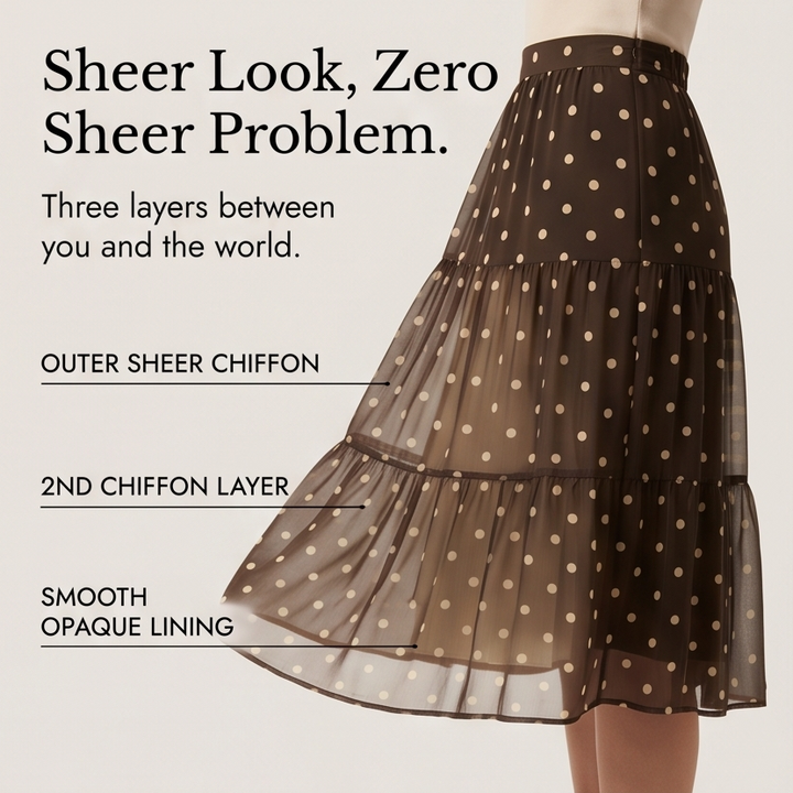 Strapless Polka Dot Midi Dress - Tiered Chiffon Summer Dress