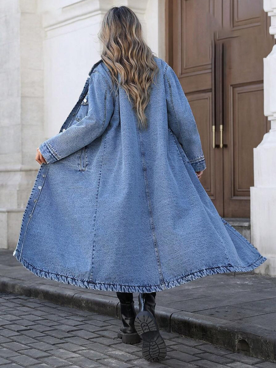 Maya | Stylová dlouhá džínová bunda