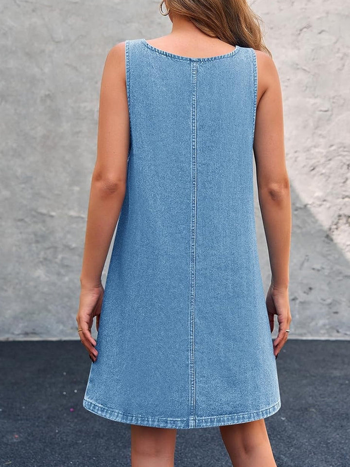 Lisa | Vestido Casual de Jardineira Jeans
