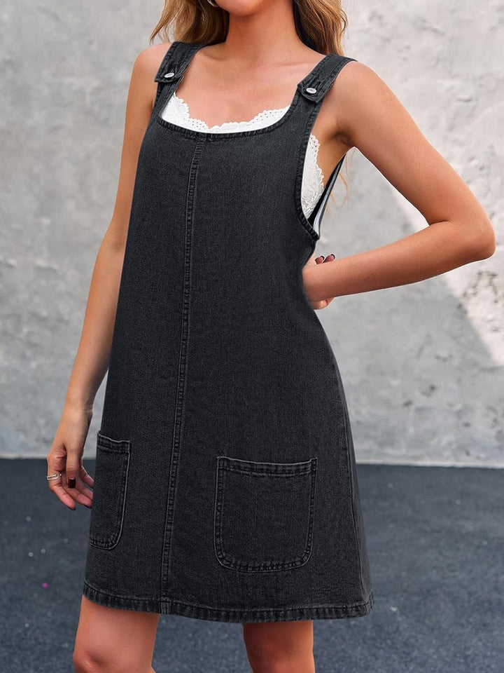 Lisa | Vestido Casual de Jardineira Jeans
