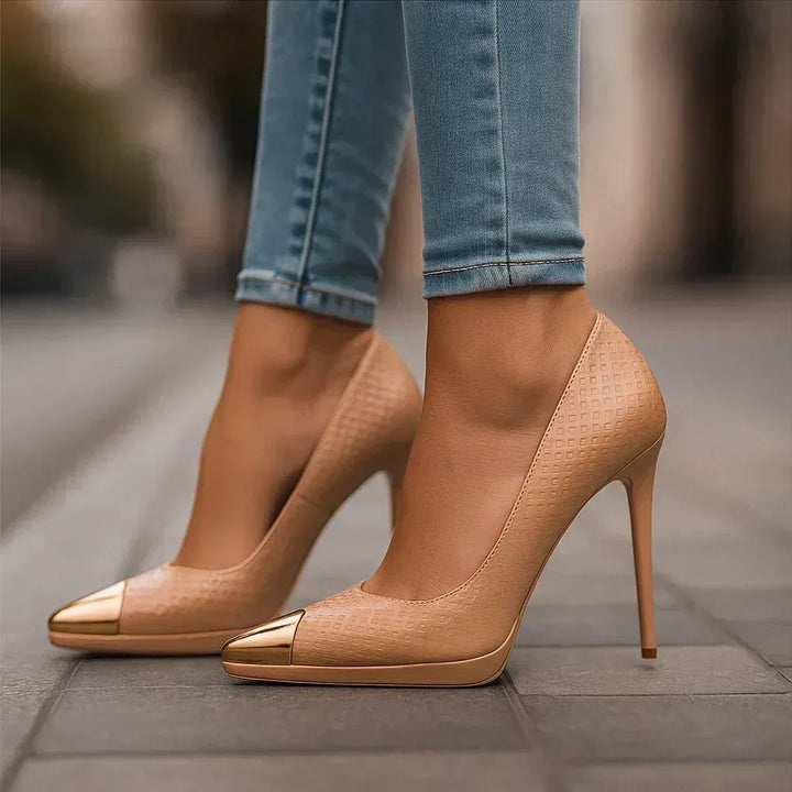 AVELINE GOLD-POINT HEELS