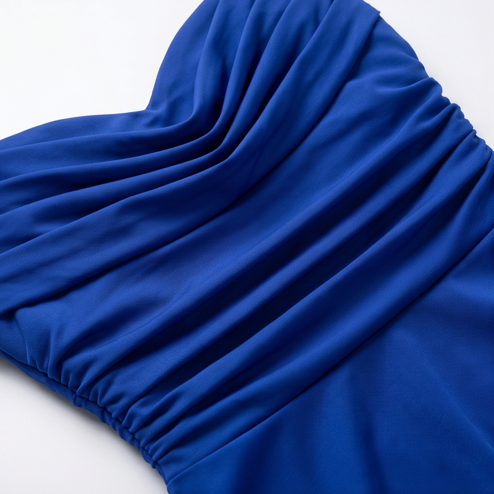 Cowl Neck Mini Dress - Ruched Satin Wedding Guest Dress