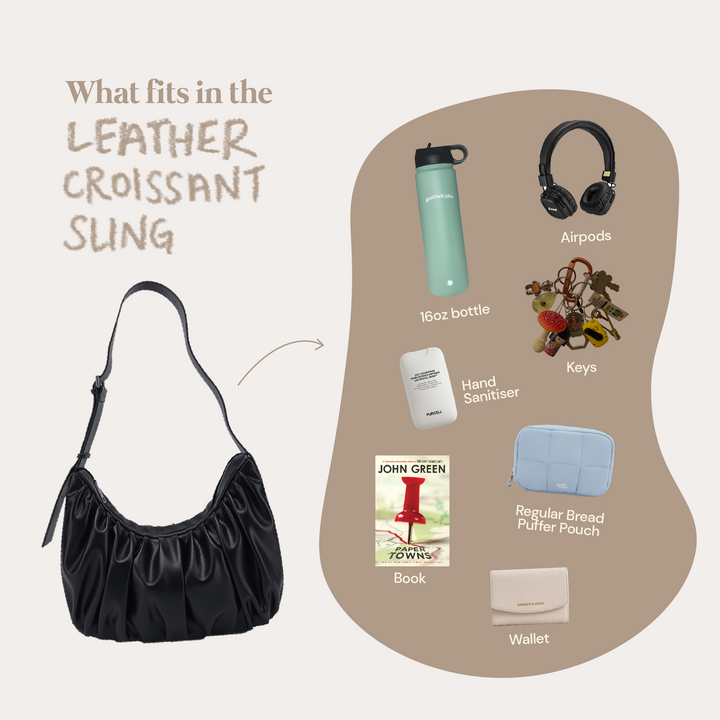 Chara | Sac bandoulière en cuir en forme de croissant