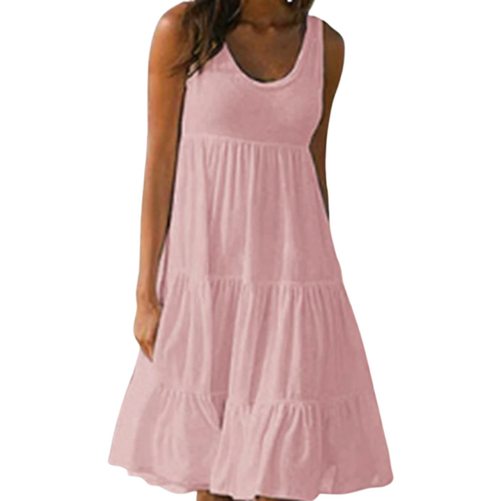 Luna | Vestido Midi Feminino Sem Mangas com Camadas Estilo Boho para o Verão
