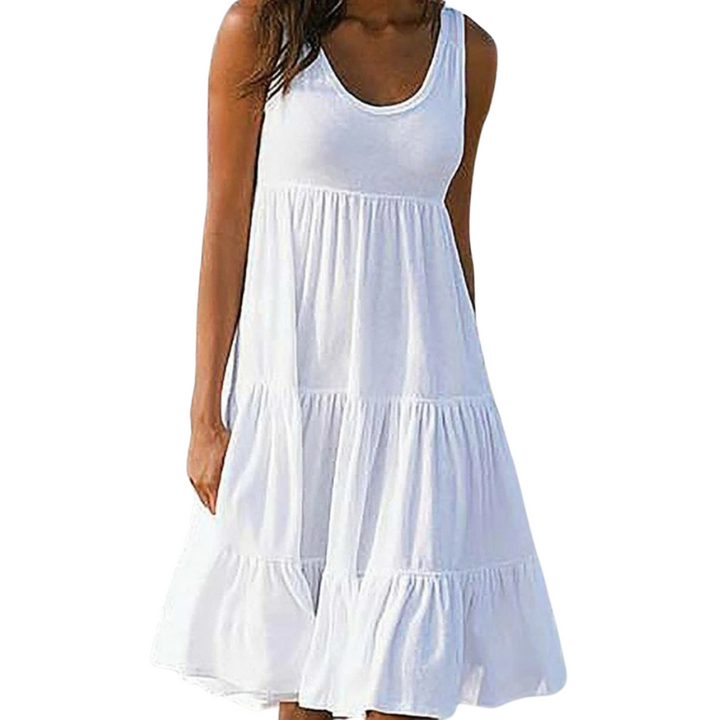 Luna | Vestido Midi Feminino Sem Mangas com Camadas Estilo Boho para o Verão