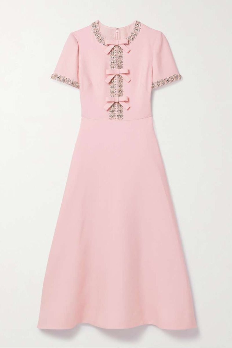 Zoe | Midikleid mit Schleife und Kristallverzierungen