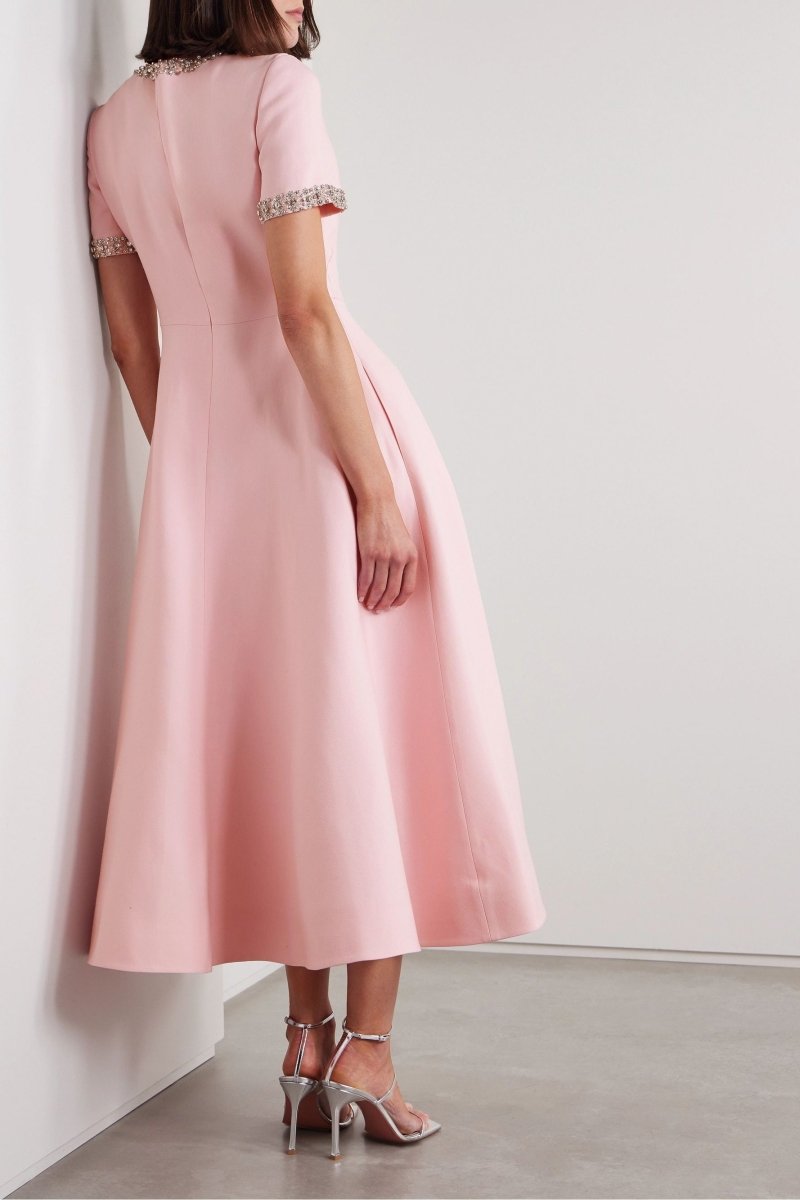 Zoe | Midikleid mit Schleife und Kristallverzierungen
